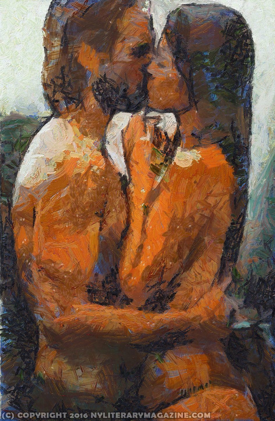 Sexy Couple Kissing Painting