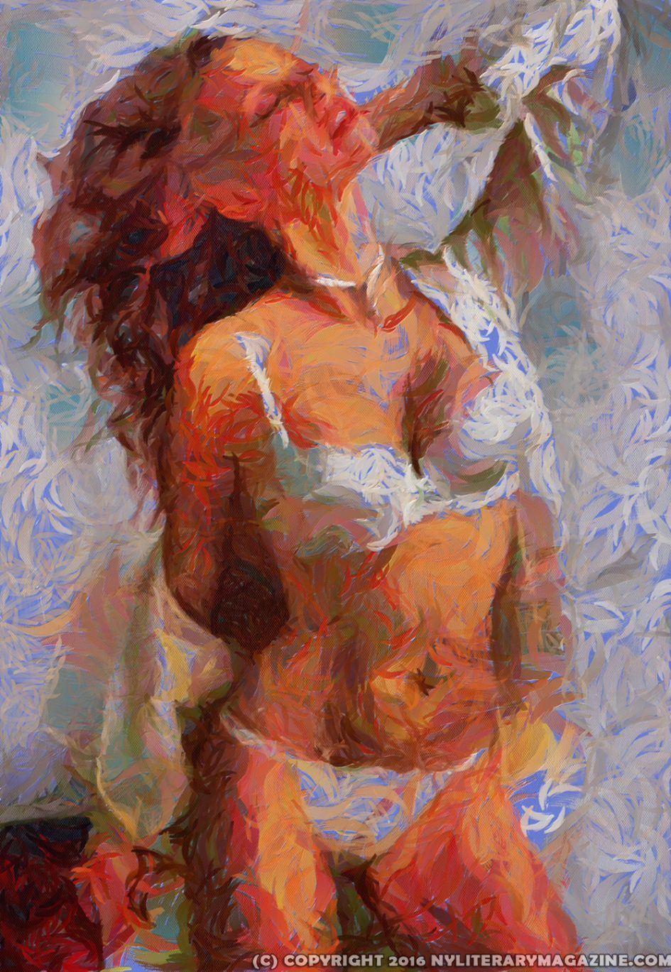 Sexy Girl Taking off Clothes Artwork
