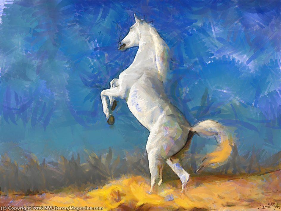 White horse Painting Modern Poetry