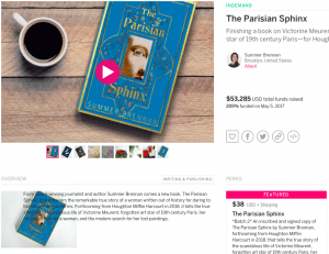 Book Crowdfunding Campaign Parisian Sphinx Example