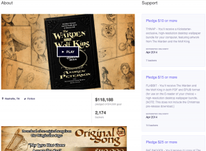 Book Crowdfunding Campaign Example, Andrew Peterson